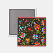 Aimant Dream Floral Amusement Colorful Inspiration Abstra (Recto/Verso)
