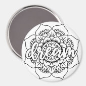 Aimant Dream Mandala noir & blanc (Recto/Verso)