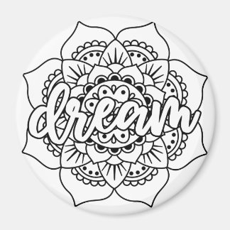 Aimant Dream Mandala noir & blanc