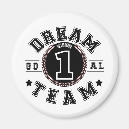 Aimant Dream Team One Vision One Goal Teamwork Office (Devant)