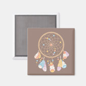Aimant Dreamcatcher Tribal Boho Brown (Recto/Verso)