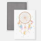 Aimant Dreamcatcher Tribal Boho Sur Blanc V2 (Recto/Verso)
