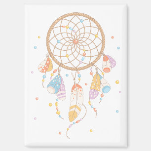 Aimant Dreamcatcher Tribal Boho Sur Blanc V2