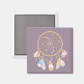 Aimant Dreamcatcher Tribal Boho Sur Purple (Recto/Verso)