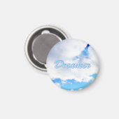 Aimant Dreamer Puffy nuages blancs et ciel bleu (Recto/Verso)