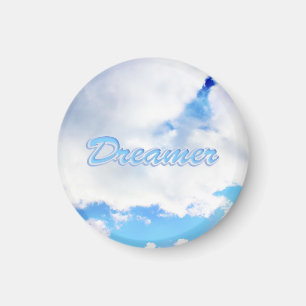 Aimant Dreamer Puffy nuages blancs et ciel bleu