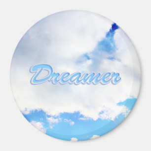 Aimant Dreamer Puffy nuages blancs et ciel bleu