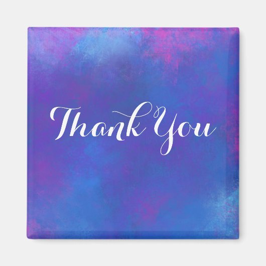 Aimant Dreamy Abstrait en violet rose et Merci bleu (Devant)