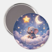 Aimant Dreamy elephant and midnight stars round large mag (Recto/Verso)