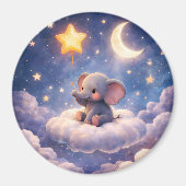 Aimant Dreamy elephant and midnight stars round large mag (Devant)