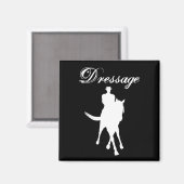 Aimant Dressage Cheval Et Rider Silhouette Dark (Recto/Verso)