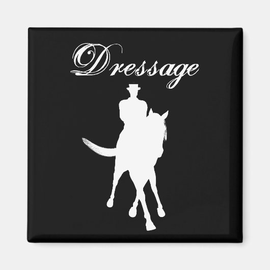 Aimant Dressage Cheval Et Rider Silhouette Dark (Devant)