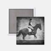 Aimant Dressage en Grunge noir et blanc (Recto/Verso)
