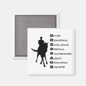 Aimant Dressage Est Cheval Et Rider Silhouette (Recto/Verso)