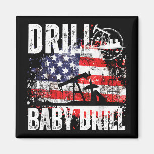 Aimant Drill Bébé Drill Oilfield American Flag Oil Drilli