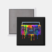 Aimant Dripng Paint Boombox Funny Old School 80s Music Hi (Recto/Verso)