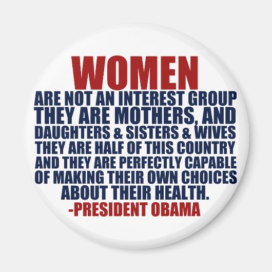 Aimant Droits des femmes Citation d'Obama (Devant)