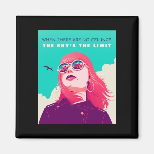 Aimant Droits des femmes | Le ciel est la limite Illustra (Devant)