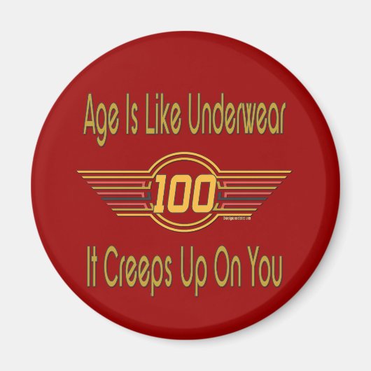Aimant Drôle 100e anniversaire Cadeaux - L'âge est comme  (Devant)