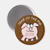 Aimant Drôle 2 Dessin Illustration Cochon personnalisé An (Recto/Verso)