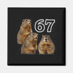 Aimant Drôle 3 Marmotte Hurlement à la Lune Parodie Groun