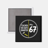 Aimant Drôle 67 Enseignant 100 Jours Plus Intelligent Mèm (Recto/Verso)