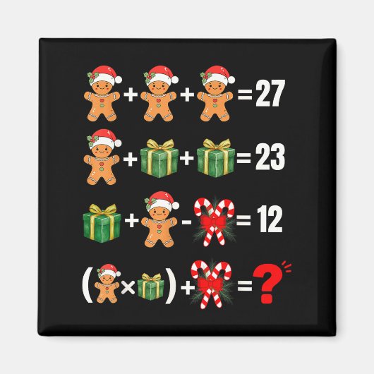 Aimant Drôle 67 Mème Bonbon Joyeux Santa Prof de Maths Ch (Devant)