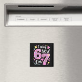 Aimant Drôle 67 Meme Fille 7ème anniversaire J'avais 6 an (In Situ (Lave-vaisselle))