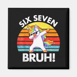 Aimant Drôle 67 Mème Licorne Dabbing Six Sept 6 7 Enfants