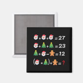 Aimant Drôle 67 Mème Noël Prof de maths Santa Six Sept (Recto/Verso)