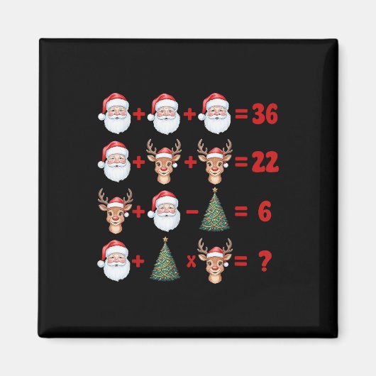 Aimant Drôle 67 Mème Noël Prof de maths Santa Six Sept (Devant)
