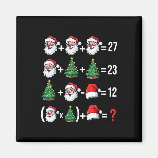 Aimant Drôle 67 Mème Santa Prof de Maths Noël Pyjama (Devant)