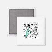 Aimant Drôle 67 Meme squelette effrayant Six Sept Gen Alp (Recto/Verso)