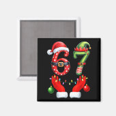 Aimant Drôle 67 Noël 6 7 Mème Pyjama Fête Génération Al (Recto/Verso)