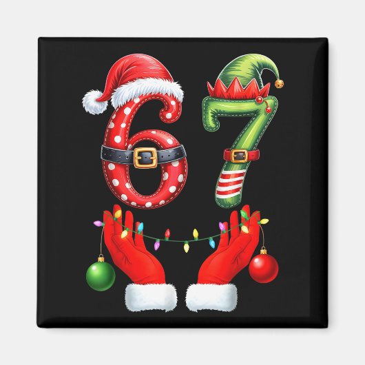 Aimant Drôle 67 Noël 6 7 Mème Pyjama Fête Génération Al (Devant)