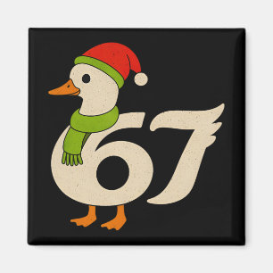 Aimant Drôle 67 Oie Noël 6 7 Mème Canard Chapeau de Père
