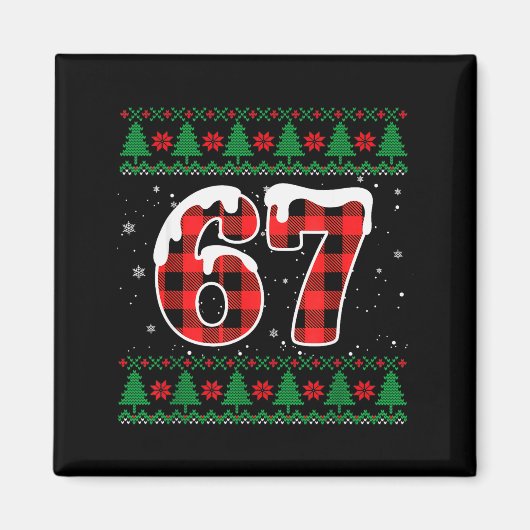 Aimant Drôle 67 Six Sept Mème Brainrot Cringe Noël (Devant)
