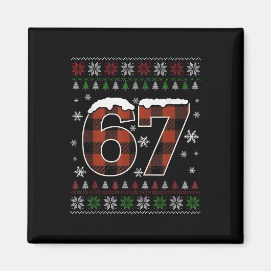 Aimant Drôle 67 Six Sept Mème Brainrot Cringe Noël  (Devant)
