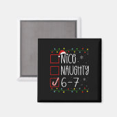 Aimant Drôle 67 Six Sept Mème Noël Naughty Nice Lis (Recto/Verso)