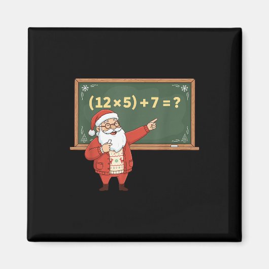 Aimant Drôle 67 Six Sept Prof de Maths Noël Meme Equ (Devant)