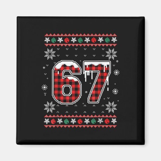 Aimant Drôle 67 Six Sept Squad Mème de Noël Sweatshirt sa (Devant)