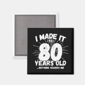 Aimant Drôle 80e Anniversaire Citation Sarcastique 80 ans (Recto/Verso)