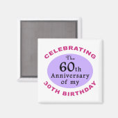Aimant Drôle 90e anniversaire Gag Dons (Recto/Verso)