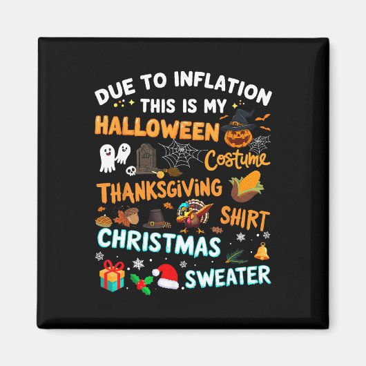 Aimant Drôle À Cause De L'Inflation C'Est Noël D'Hallowee (Devant)