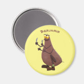 Aimant Drôle affamé pulette affamée dessin animé (Recto/Verso)