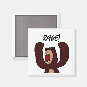 Aimant Drôle Angry Brown Bear Cartoon - Stress Out