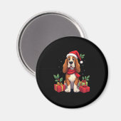 Aimant Drôle Basset Hound Chien vêtements de Noël Santa H (Recto/Verso)