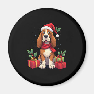 Aimant Drôle Basset Hound Chien vêtements de Noël Santa H