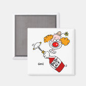 Aimant Drôle Beaujolais Vin Cartoon Dégustation de vin Fa (Recto/Verso)