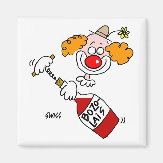 Aimant Drôle Beaujolais Vin Cartoon Dégustation de vin Fa (Devant)